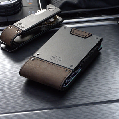 PROOF Wallet | The Founder | Top Grain Bomber Leather & Dark Gunmetal