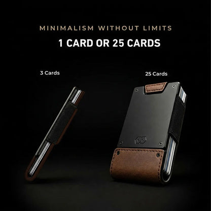 PROOF Wallet | The Founder | Top Grain Bomber Leather & Dark Gunmetal